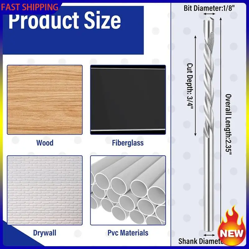 Especial 150 Pcs Drywall Bit 1/8 Inch Spiral Saw Tip Cutting Bits Drywall Guide Point Cutting Bits Tools, For Use With Spiral Sa