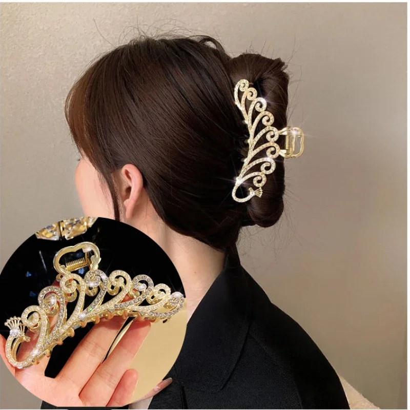 Peacock Shaped Metal Hairpins Hair Claw for Women Girls Fashion Elegant  Korean Hair Clips Ponytail Clip Korean Hair Accessories