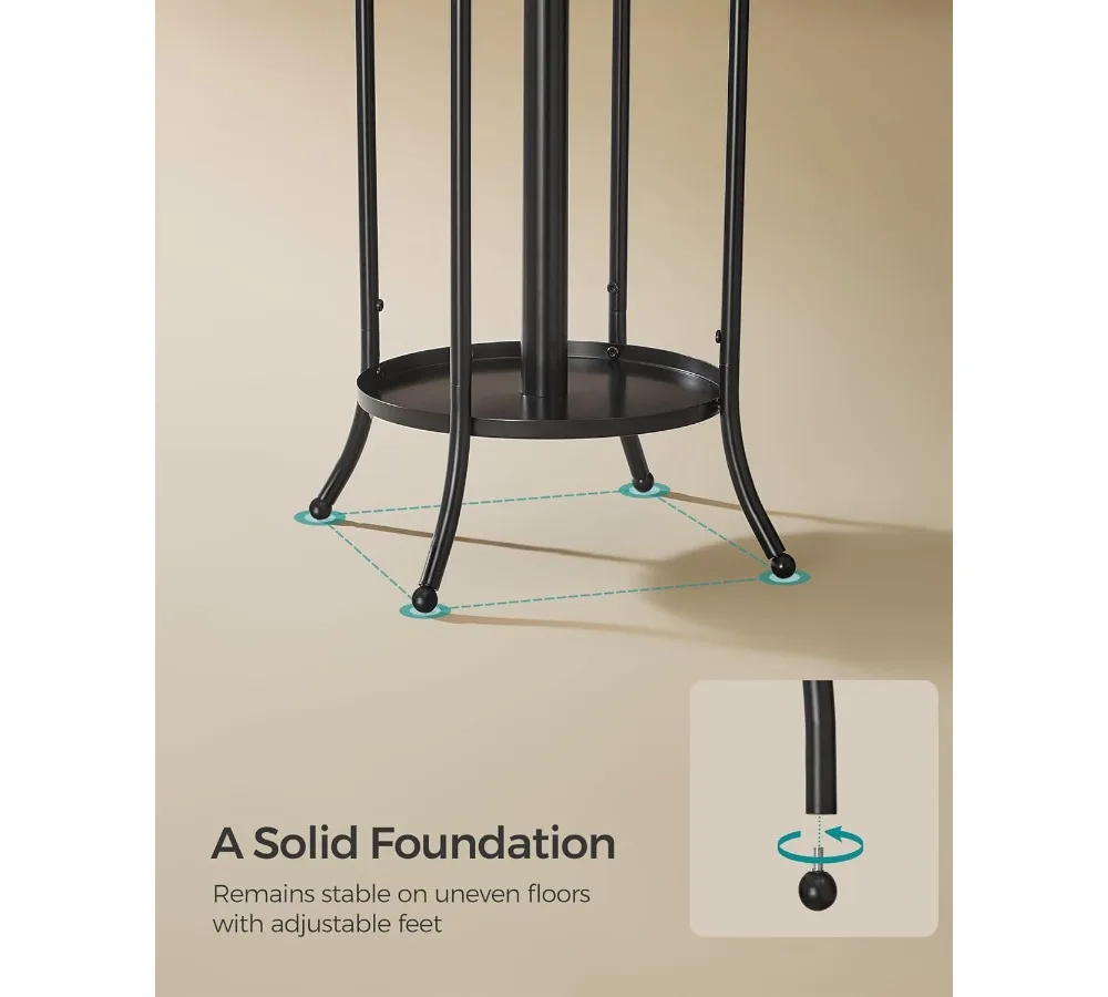 رف معطف قائم بذاته مع حامل مظلة، 12 خطافًا واقٍ لتخزين المدخل وغرفة المعيشة وغرفة النوم #4