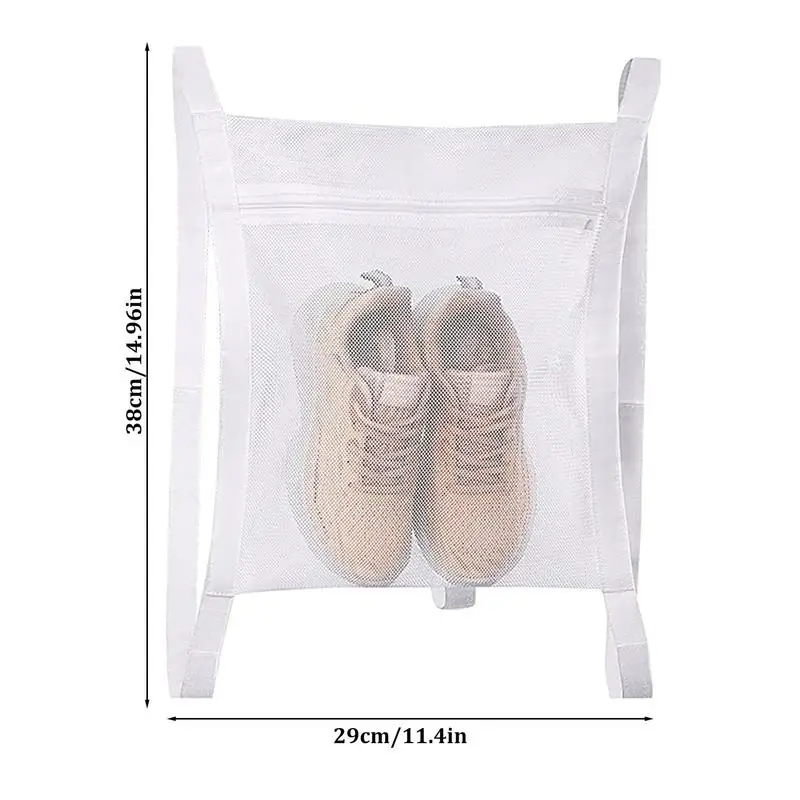 Sneaker Wash & Dry Net Bag For Dryer Shoe Bag Shoe Drying Mesh Bags Adjustable Laundry Bags Smooth Zipper Sneaker Laundry Bags