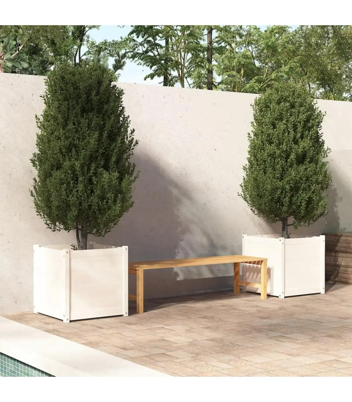 Planters and planters 2 PCs solid white pine wood 60x60x40 cm