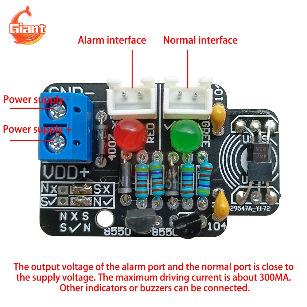 DC5-20V Hall Magnetic Induction Sensor North South Pole Detection Module Gauss Meter Magnetic Induction Magnetic Pole Resolver