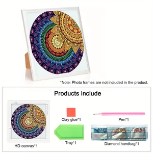 DIY Circular Mandala 5D Kit Seni Berlian Bentuk Khusus untuk Pemula, Kit Lukisan Seni Berlian untuk Hadiah Dekorasi Dinding Rumah 8 mandala berlian penjualan terbaik - №