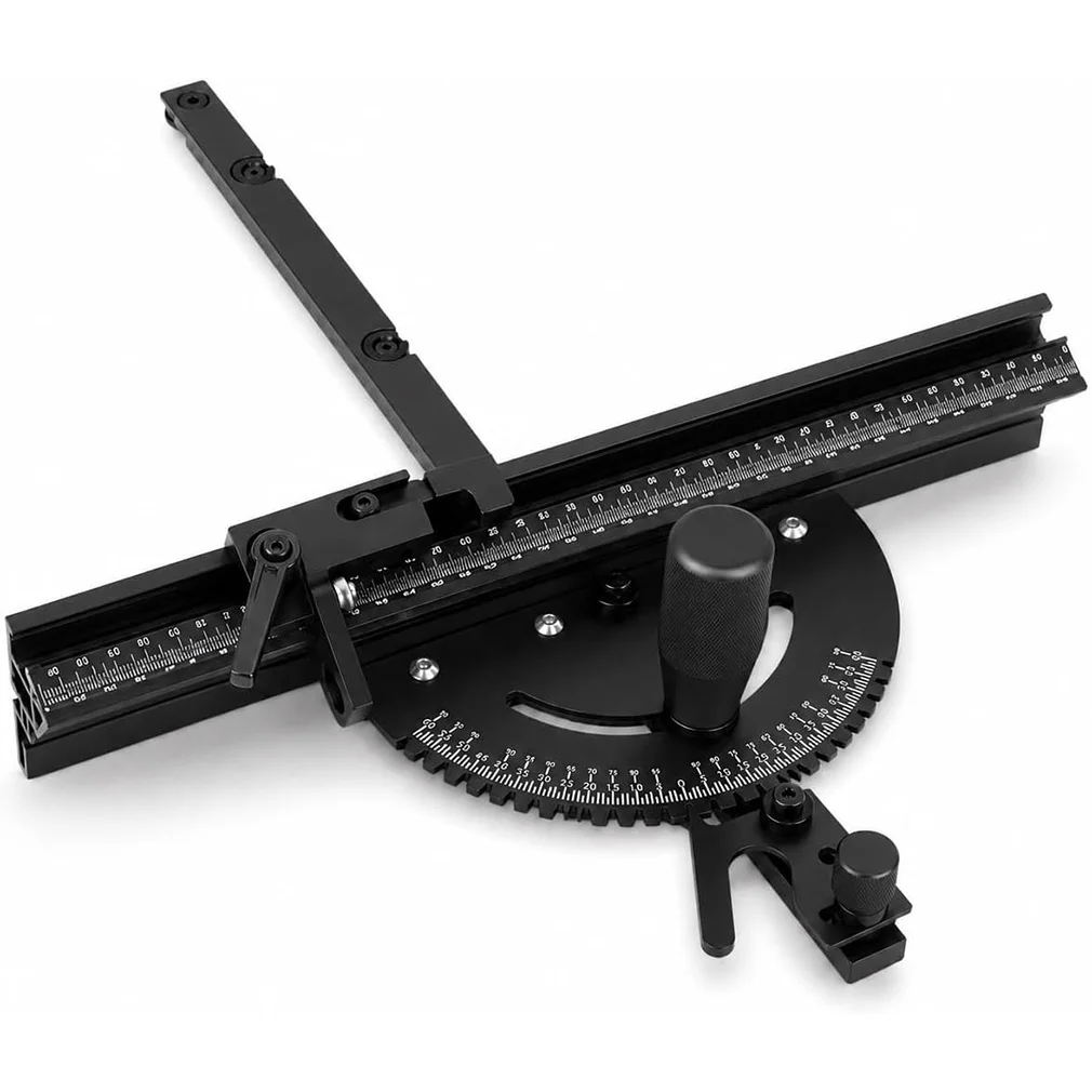 Miter Gauge & 400MM Aluminium Profile Fence With Track Stop Sawing Assembly Angle Ruler for Table Saw Router Woodworking Tool