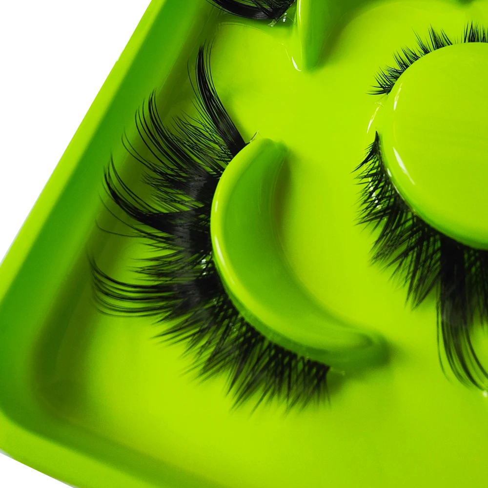 3 ペア 3D ふわふわまつげうっすら長い厚いドラマチックな外観ステージメイクパーティーまつげ手作り化粧品ツール