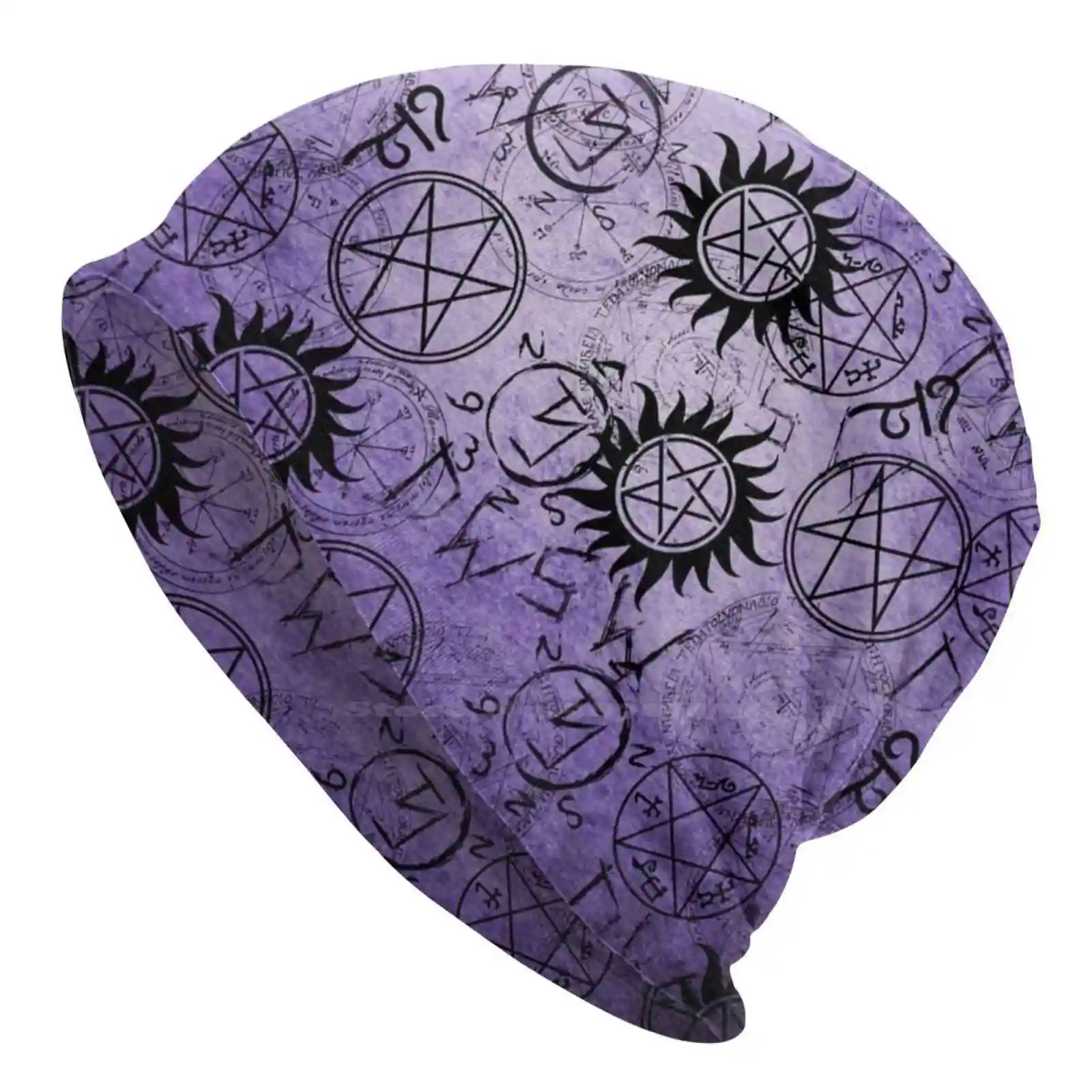 Supernatural Purple Knitted Hat Warm Beanie Outdoor Caps Supernatural Castile Love Good Anti Possession Devils Trap Mol Men Of