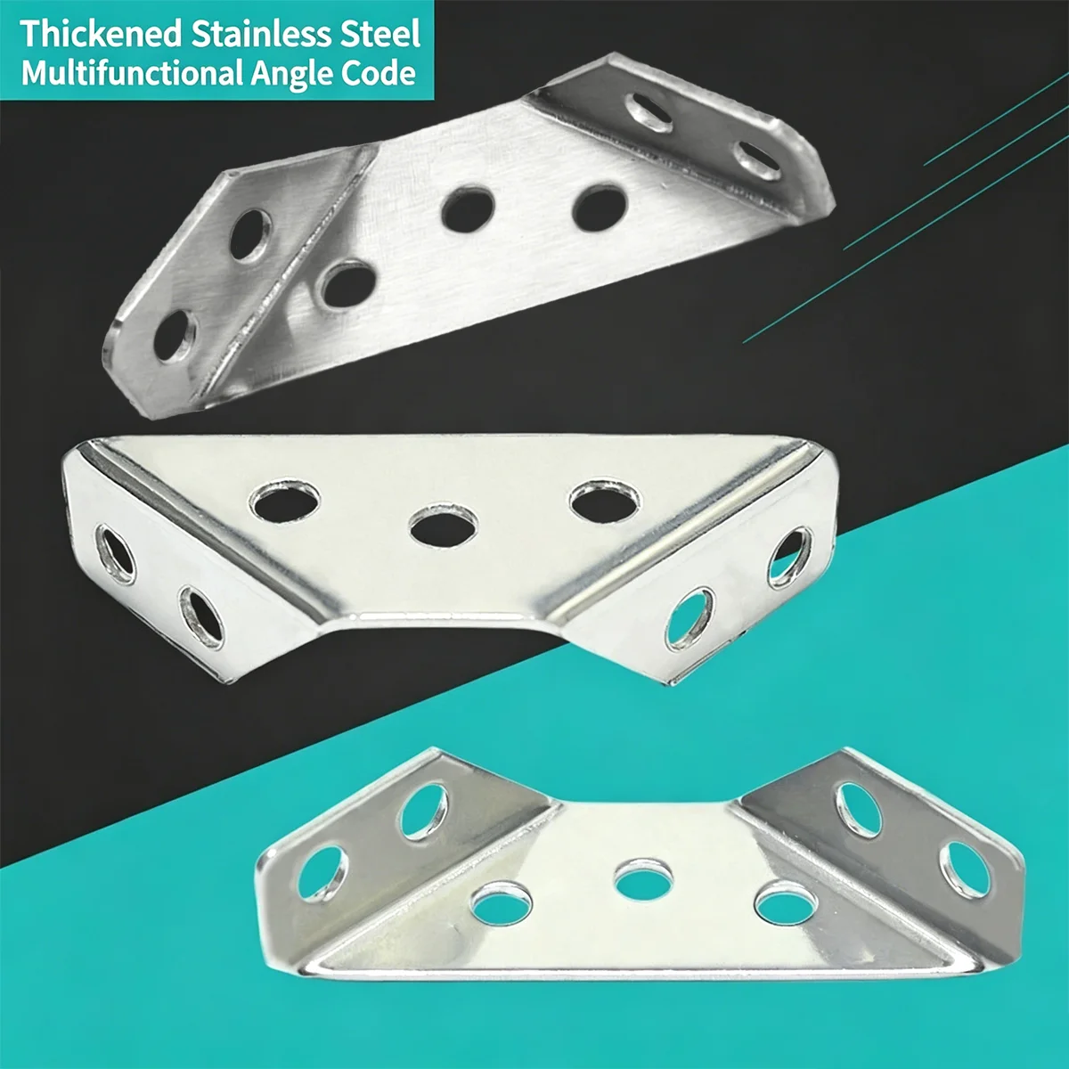 Stainless Steel Triangle Angle Bracket 90 Degree Corner Support Brace Furniture Cabinet Fixing Hardware Accessories