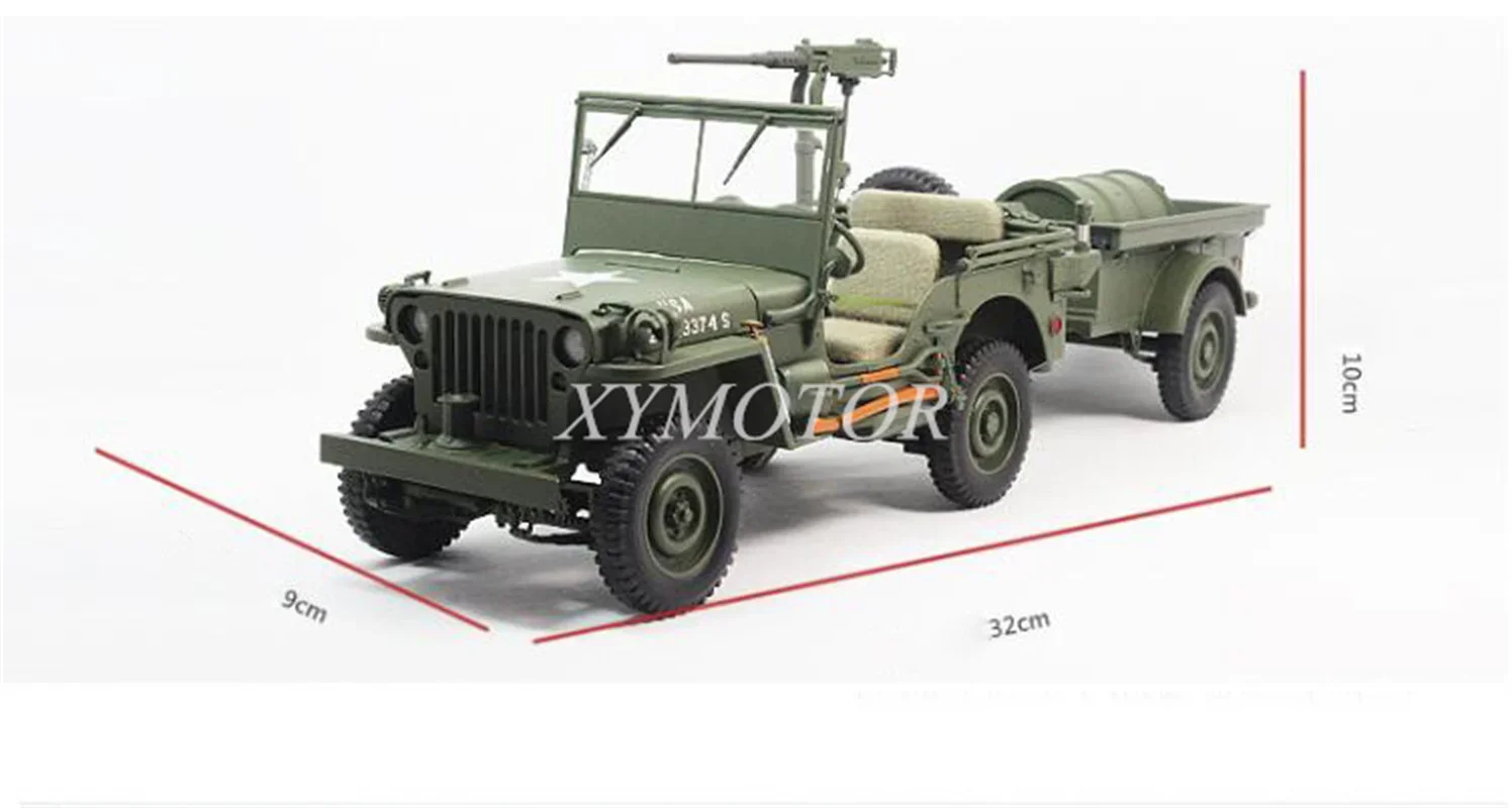 AUTOart 1/18 For Jeep WILLYS World War II Diecast Model Car Gifts Army green Toys Gifts Hobby Display Ornaments Collection