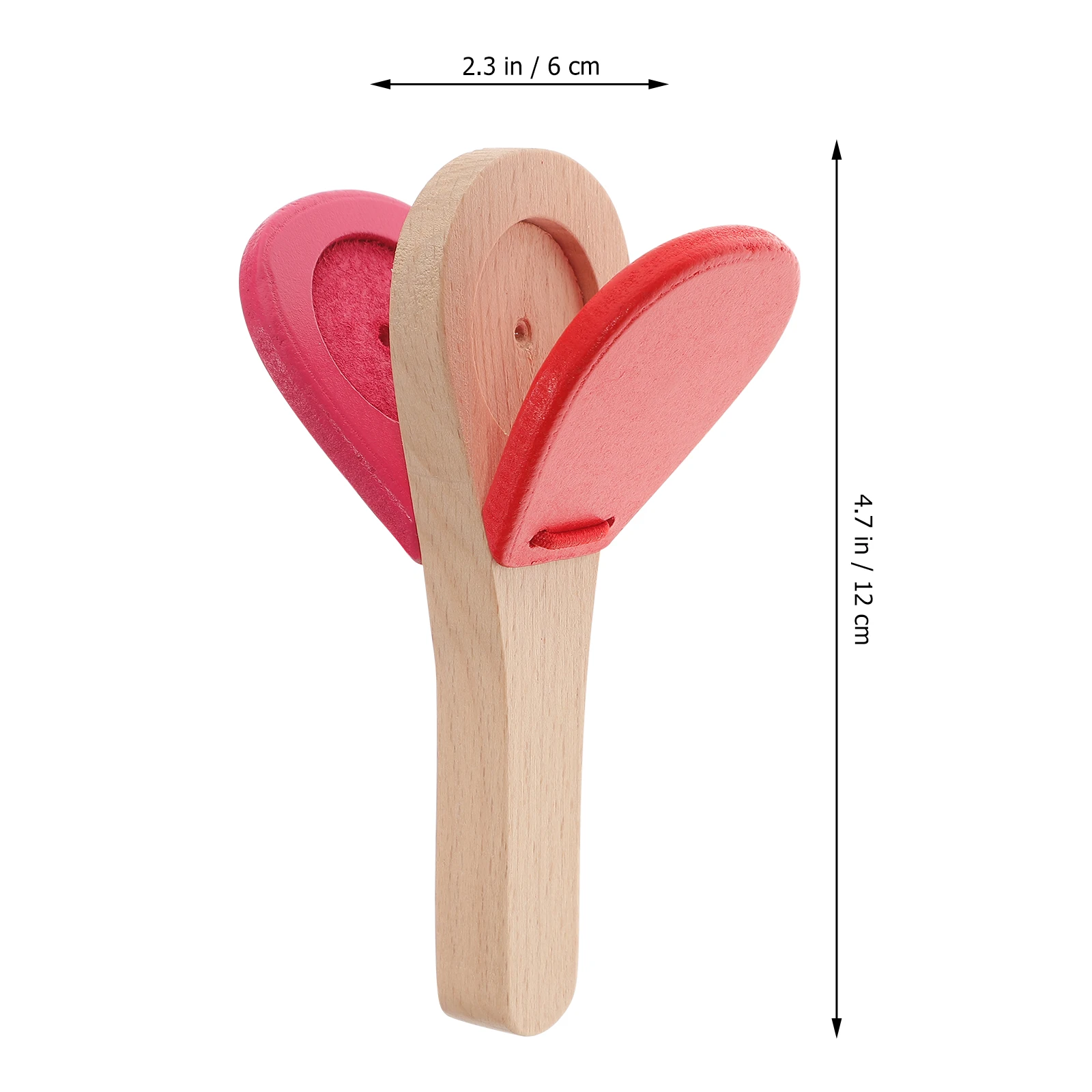 1 stuk houten castagnet babyhandklapper met melodieus geluid stimuleert kleurherkenning muziekinstrument voor kinderen rood