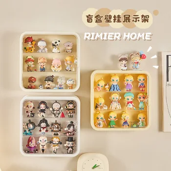 Blind Box Aufbewahrungsregal für Pop Mart Dimoo Molly, staubdicht, transparenter Schrank, Actionfigur, gehängte Vitrine, Landschaftsbau-Box