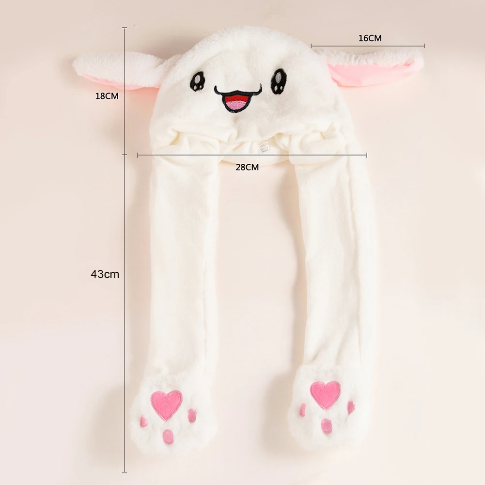 Pinching Ear Hat Crystal Velvet Funny Airbag Hat Cartoon Funny Bunny Hat Party Decors for Women Gift for Kids Children Girls Boy