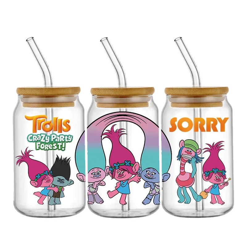 3D Cartoon Magic Elf UV DTF Transfer Aufkleber Cup Wrap Permanent Wasserdicht Für 16oz Flasche Glas Personalisieren Individuelle Etiketten