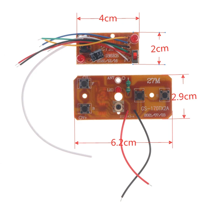 1set CH RC Remote Control 27MHz Circuit PCB Transmitter + Receiver Board For RC Car Remote Control Toys Parts