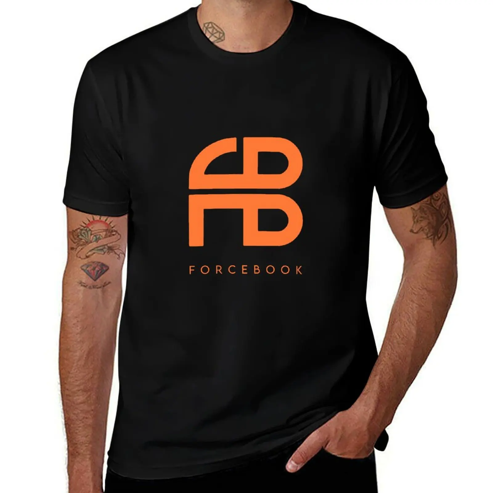 

ForceBook logo T-Shirt men t shirt cotton 100% t shirts for man graphic tees man t shirts for men T-shirt