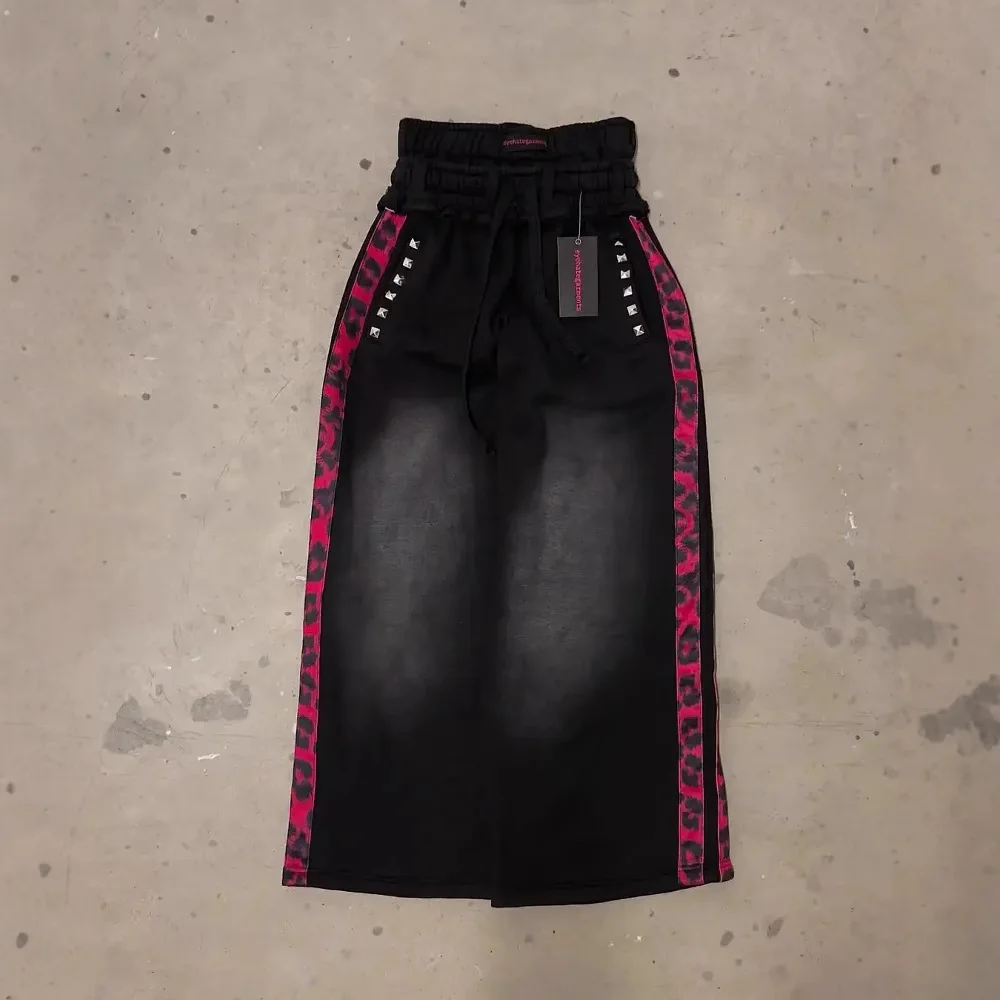 Y2K Style American Work Pants, Hip-hop Gothic Style Long Pants, Letter Patches, Double-layer Vintage Design, Loose-fitting Long