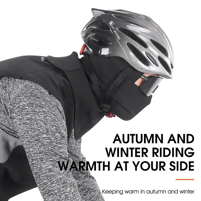 WEST BIKING Cycling Cap Winter Warm Running Scarf Balaclava Velvet Bike Full Face Cover Headwear Climbing Fishing Skating Hat