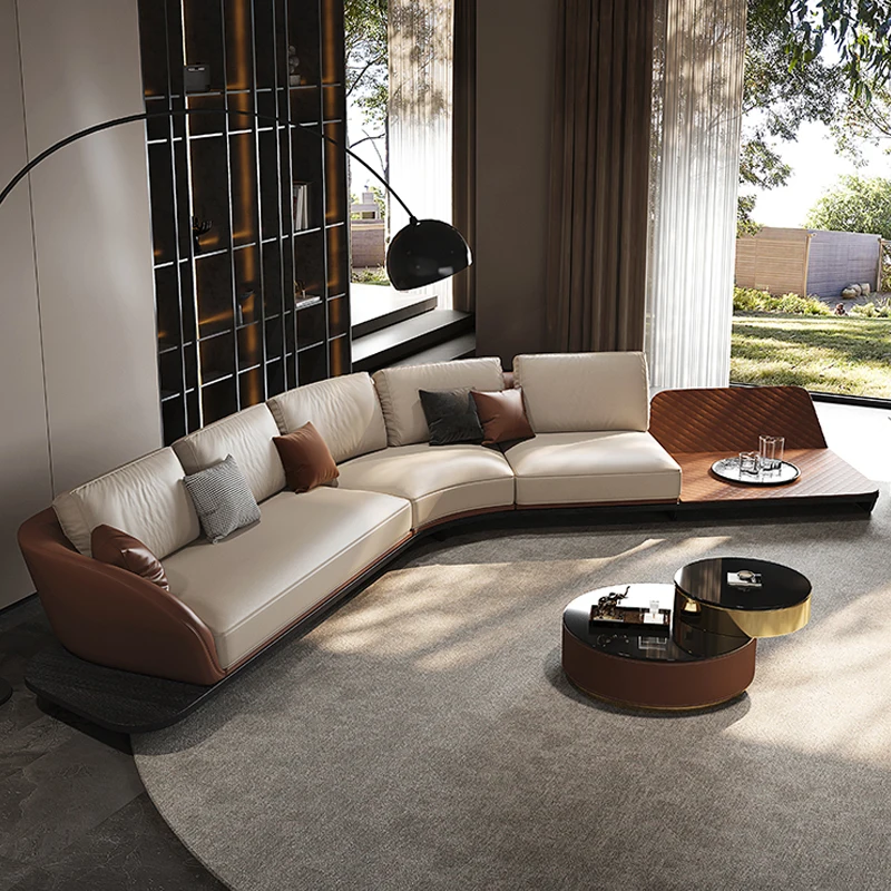 #Italian Minimalist Design Furniture Customizable Living Room Modular C Shape Fabric One Seat Sofa with Chaise