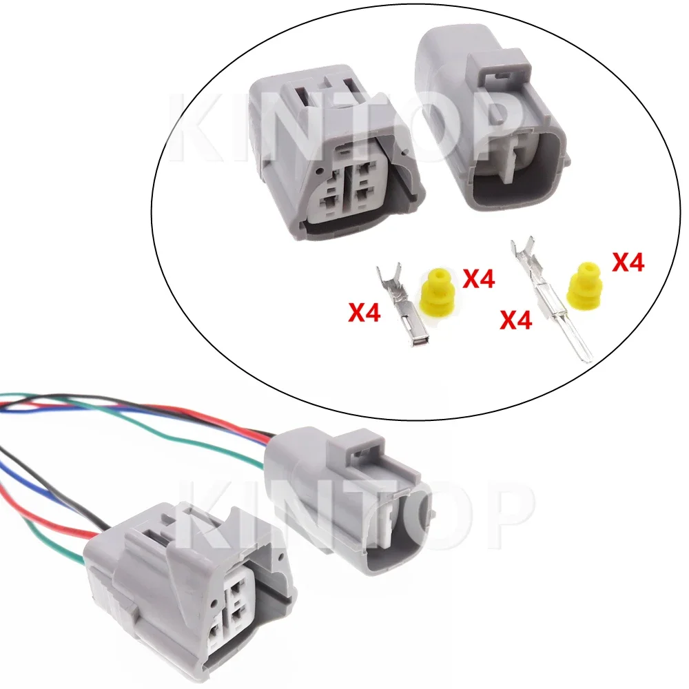 1 conjunto de 4 pinos 6188-0066 ac montagem carro soquete à prova d' água com fios 6189-0126 sensor de oxigênio automático cabo elétrico conector selado