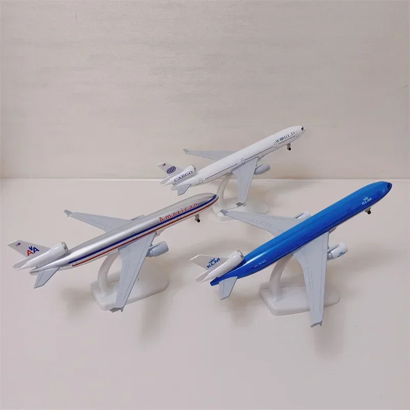 20cm Alloy Metal World Cargo KLM USA AA FEDEX UPS Malaysia MD MD-11 Diecast Airplane Model Plane Aircraft w Wheels Landing Gears