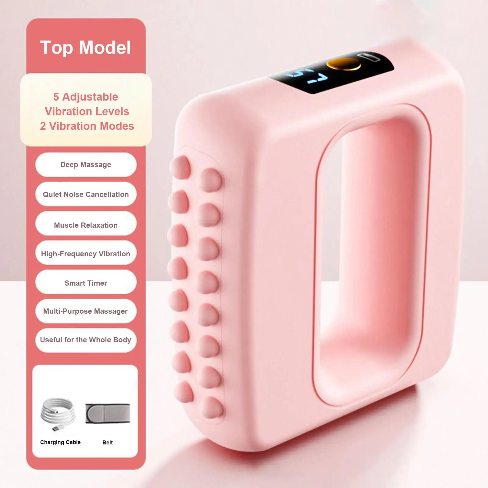 

Массажер для фасции, 5-скоростной регулируемый массажер, кольцо для фасции, беспроводной аппарат для ухода за здоровьем для мышц, шеи, плеч, рук, живота, ног