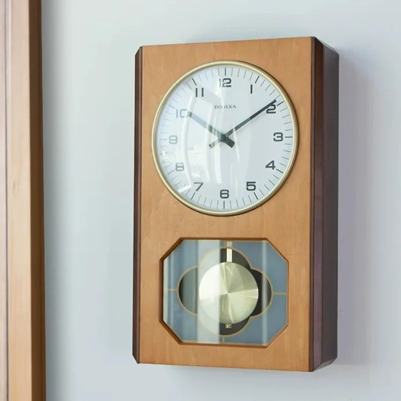 Wooden Table Clocks Living Room Pendulum Clock Classic Vintage Minimalist Desk Clock Silent Household Bedroom Desktop Clocks