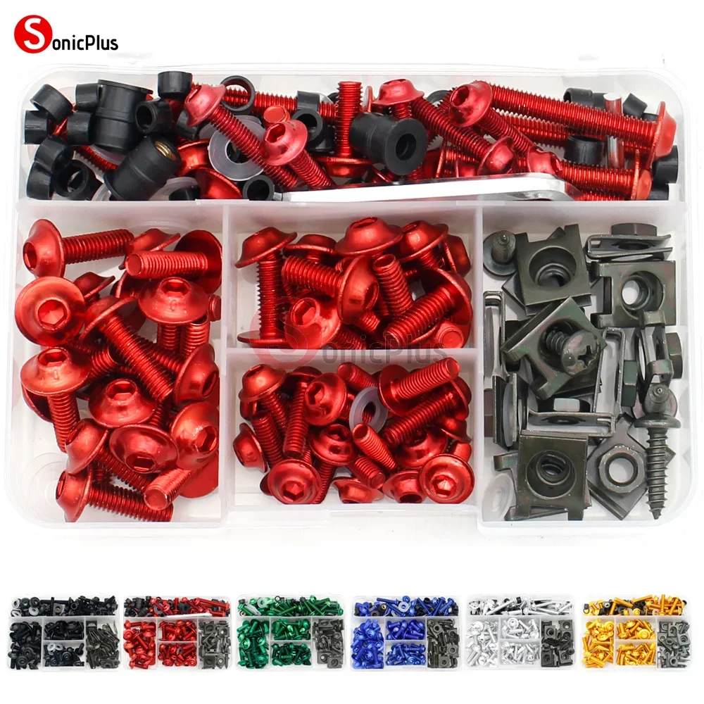 For CBR 600RR 177Pcs Motorcycle Fairing Bolt Kit Windscreen Mounting Washers Nuts Bolts Screws Clips Fasteners