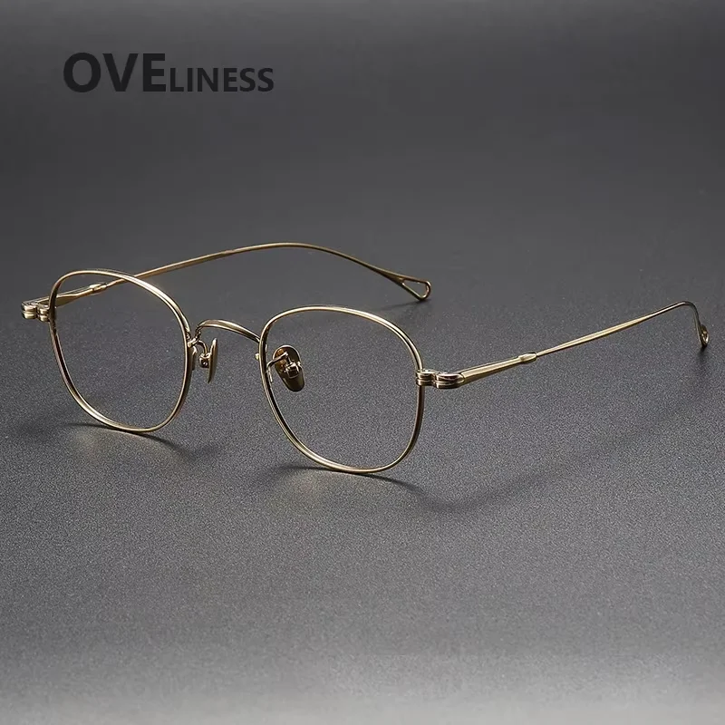 

2027 Pure Titanium Glasses Frame Men Women Vintage Round Eyewear Eyeglasses Frames Retro Ultralight Japanese Design Spectacles