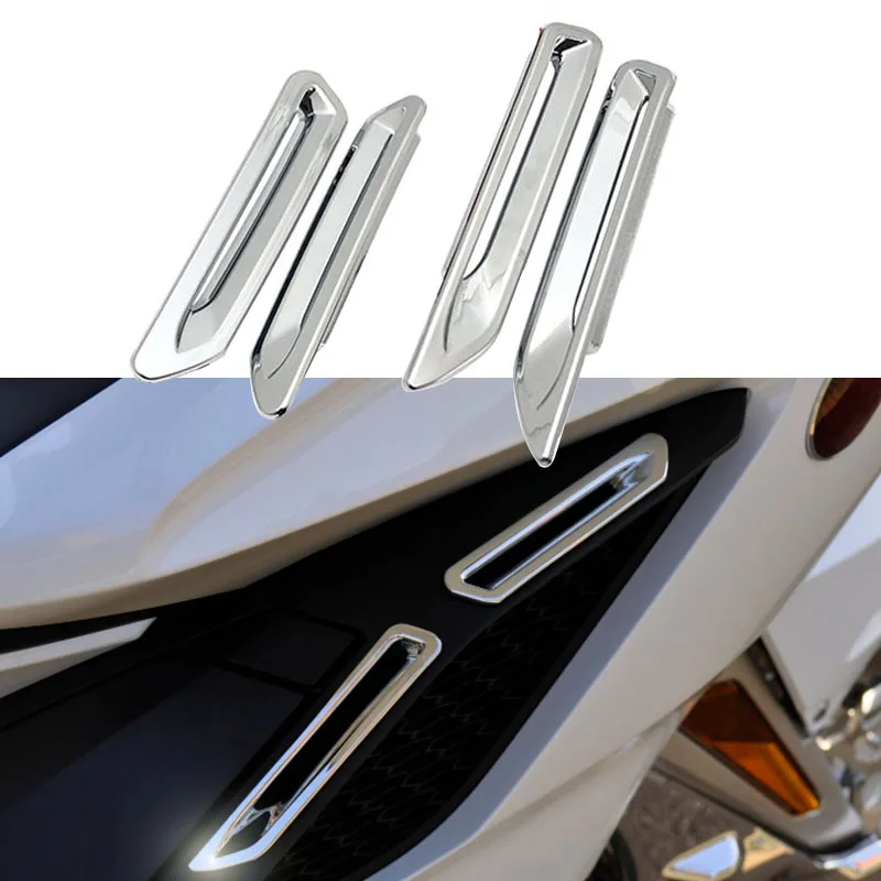 

4 шт., слот для радиатора мотоцикла, вентиляционная отделка, декоративные детали, хромированные для Honda Goldwing GL1800 F6B Gol dwing GL 1800 2018-2023 2022