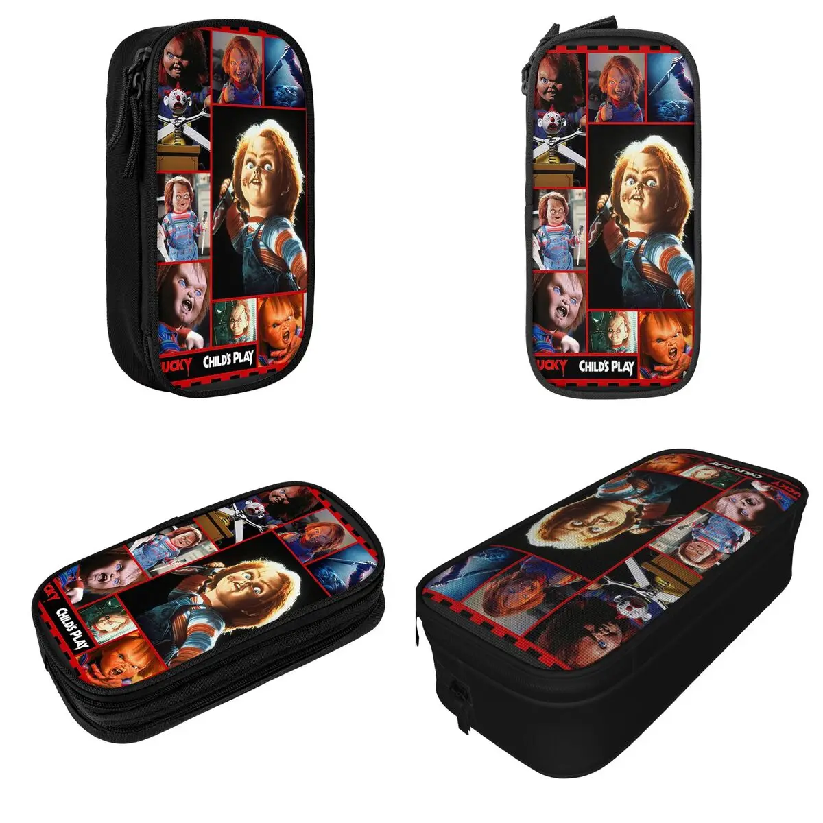 Imagem -02 - Horror Moive Lápis Case Criança do Jogo Personagem Chucky Caneta Caixa Bolsa Meninas Meninos Grande Capacidade Escritório Zíper Lápis Bolsa