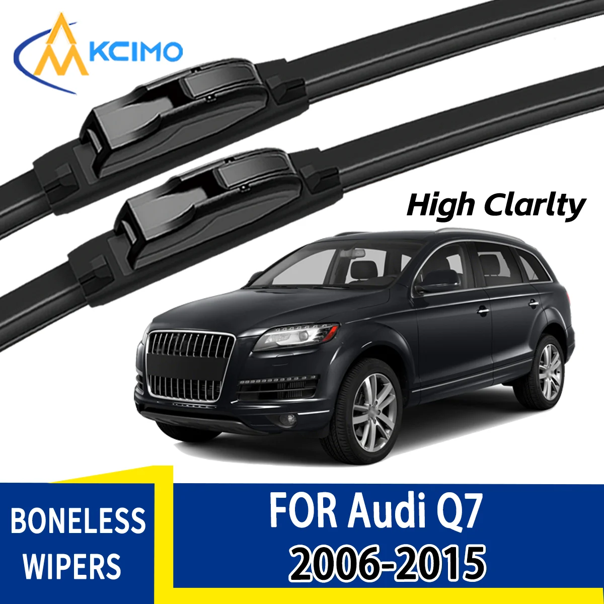 Für Audi Q7 4L 2006-2015 2007 Automobile Langlebige, leise Frontscheibenwischerblätter Auto-Fenster-Ersatzzubehör