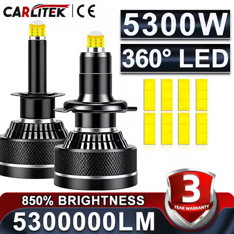 3D H7 LED Headlights 5300W 5300000LM H1 H8 H9 H11 9005 HB3 9006 HB4 9012 HIR2 6000K Canbus 360 CSP Spotlight Car Lights For Lens