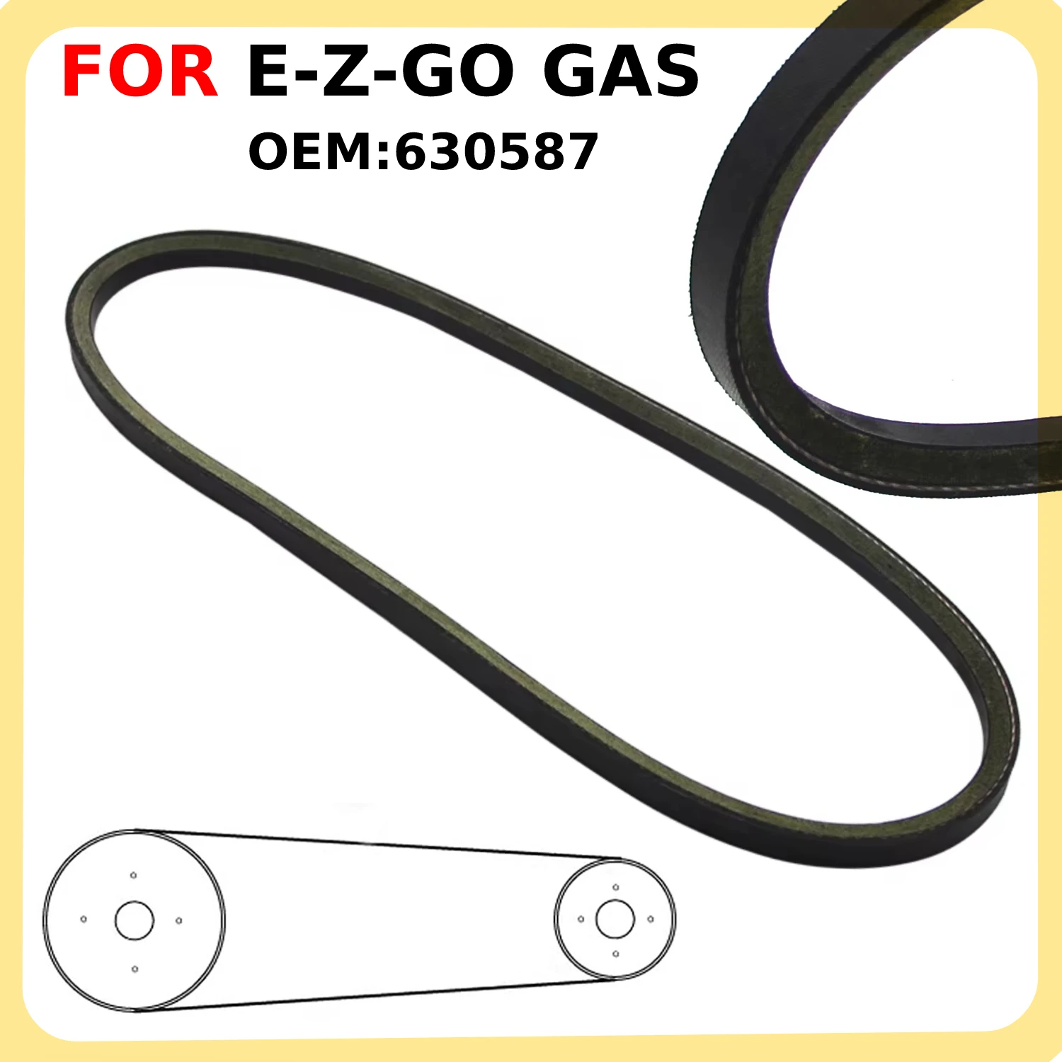 Motorbike Drive Belt 630587 for E-Z-GO GAS RXV / TXT REFRESH / Express L6 S4 L4 S6 / Shuttle L6 S4 L4 / Terrain 250 / 500 / 1000