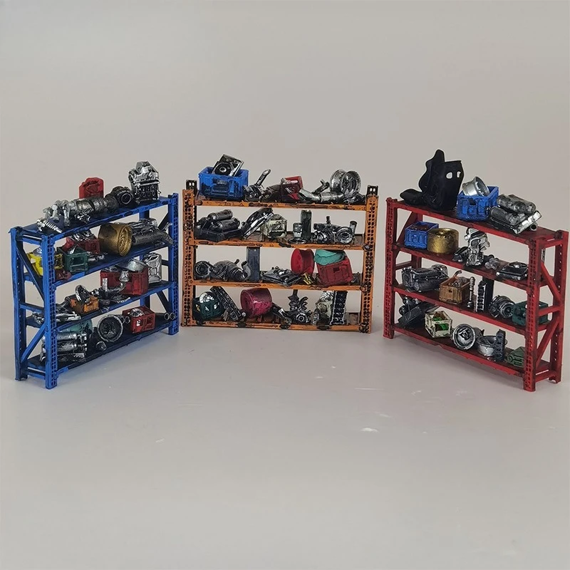 1/64 Scale Shelf Model Scene Accessories Random Colors and Accessories Repair Workshop Model