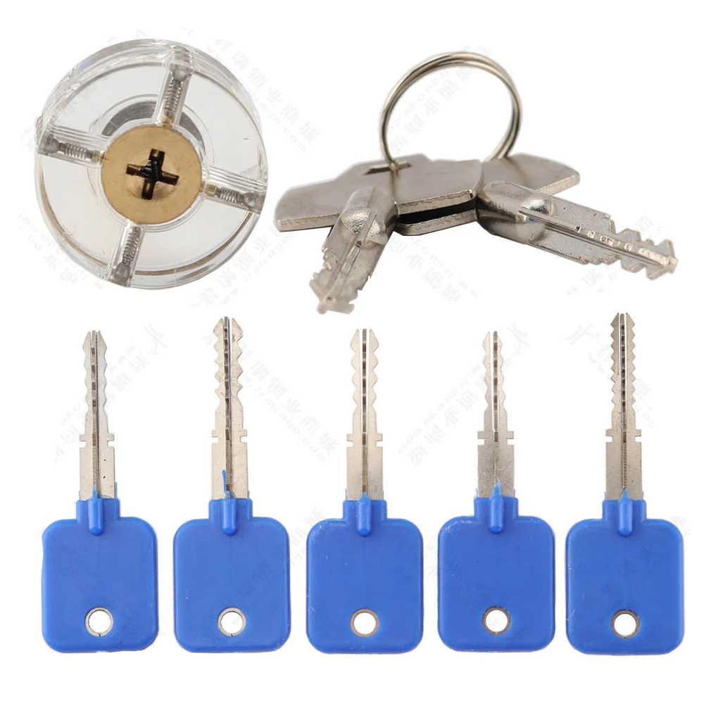 Locksmith Round Cross Lock Practice Padlock with 2 keys + Locksmith Tool Set for Locksmith Skill Training