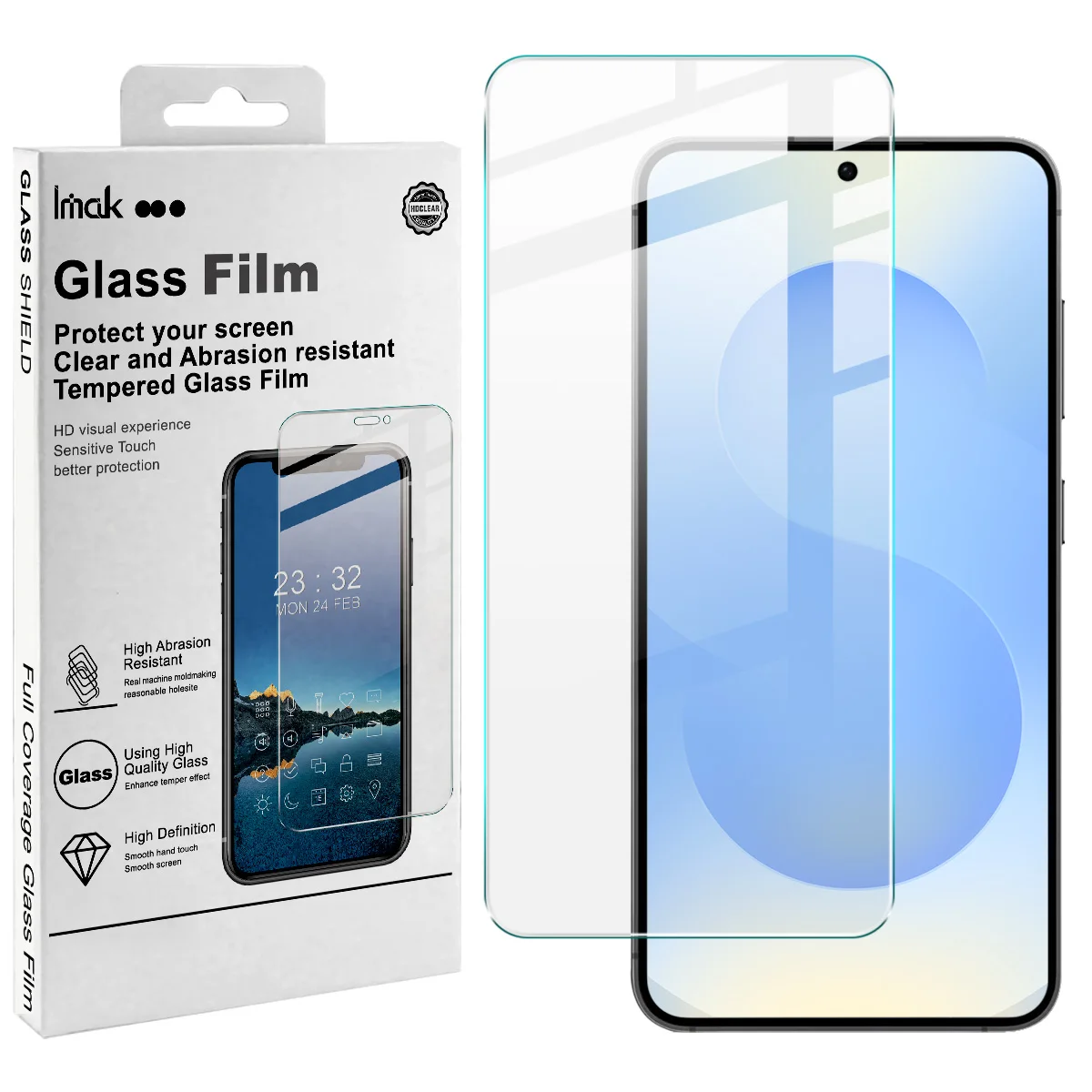 IMAK H Tempered Glass for Samsung Galaxy A27 A37 A57 5G Screen Protector Film Support Fingerprint