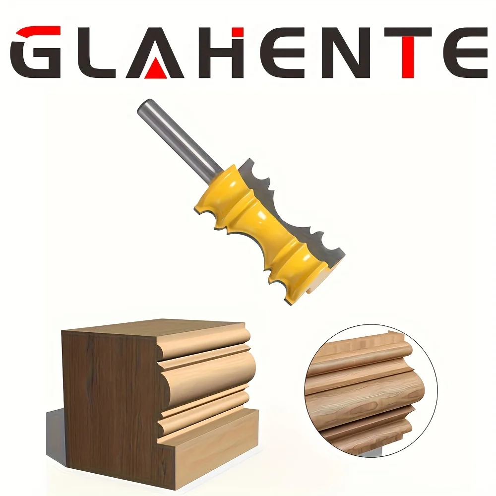 ‌1PC 8mm Shank Crown Molding Router Bit - Handrail & European-Style Trim for CNC Engraving & Precision Woodworking‌