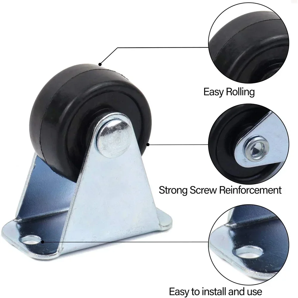 4-Pack Nylon Swivel Casters – 20kg/44lb Load Capacity Each, 25mm Diameter, For Carts, Furniture, Ottomans & DIY Projects