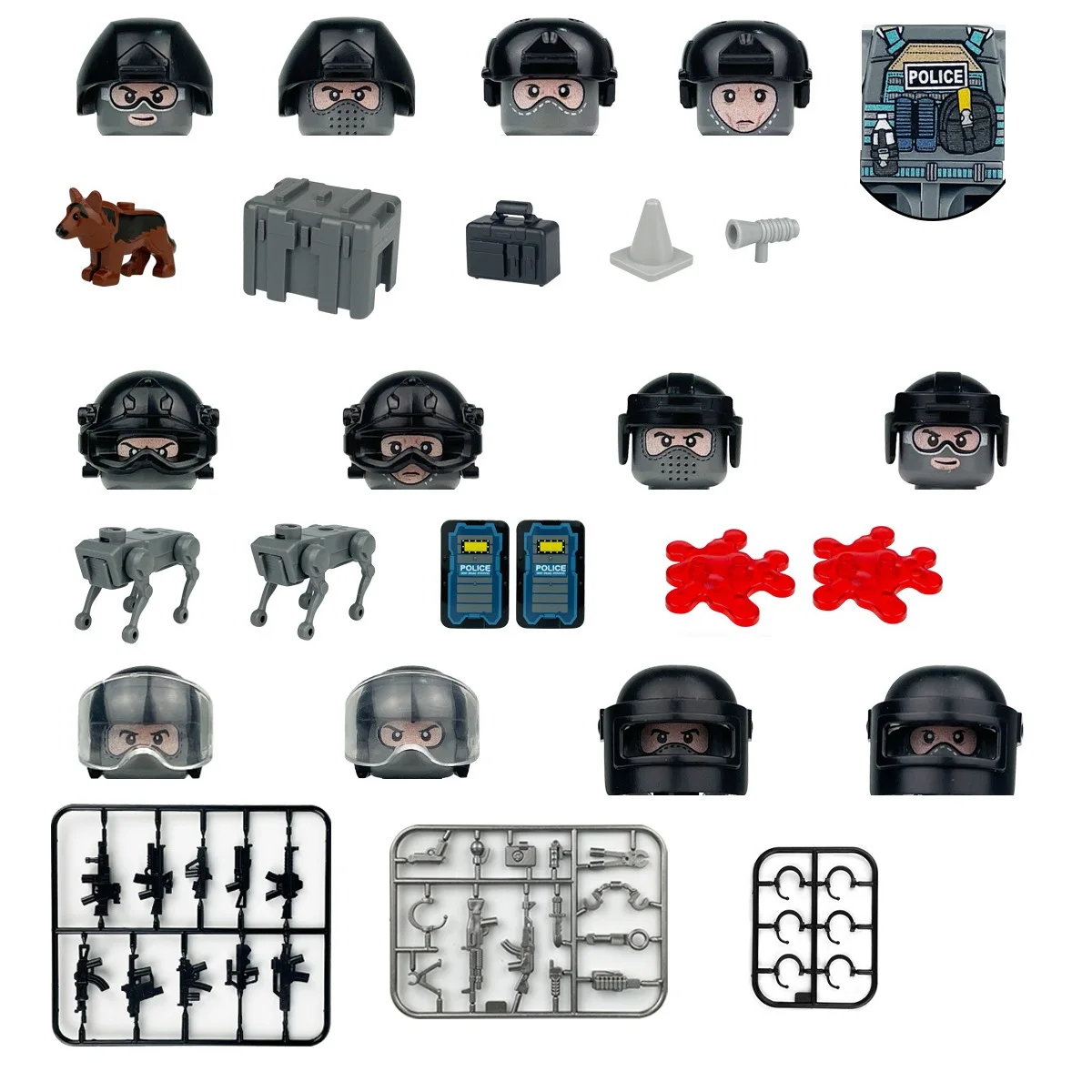 

Dutch Rapid Response Force Special Forces 12PCS Military Mini Action Figures Building Blocks Tactical Gear Police Bricks Set Toy