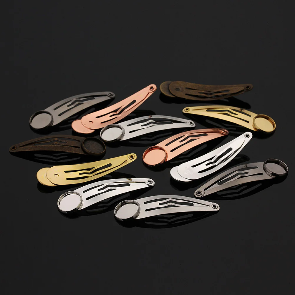 

10 Pcs Hair Clip Barrette Accessories Silver Small Snap Tray Shape Durable Bobby Pins Elegant Wedding Party Decorations