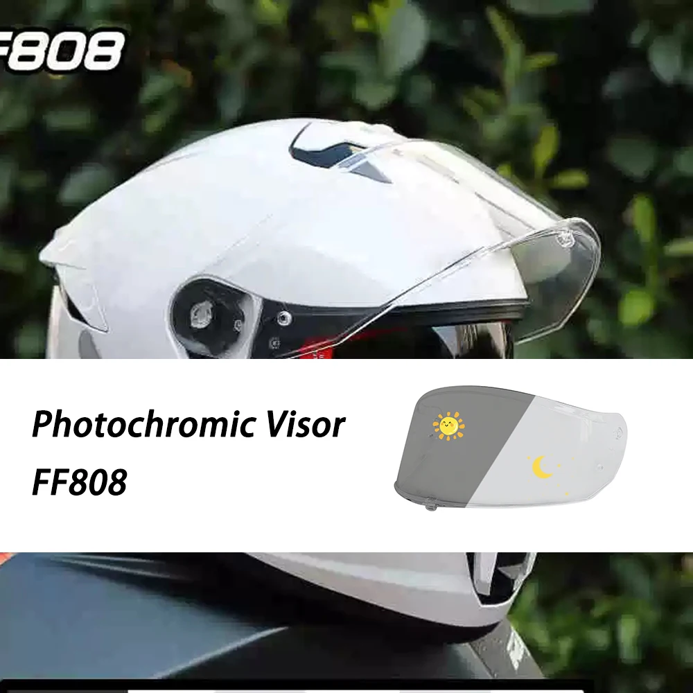 Motorcycle Helmet Photochromic Visor Lenses which Automatically Darkens & Clears Helmet lens Shield For LS2 FF808