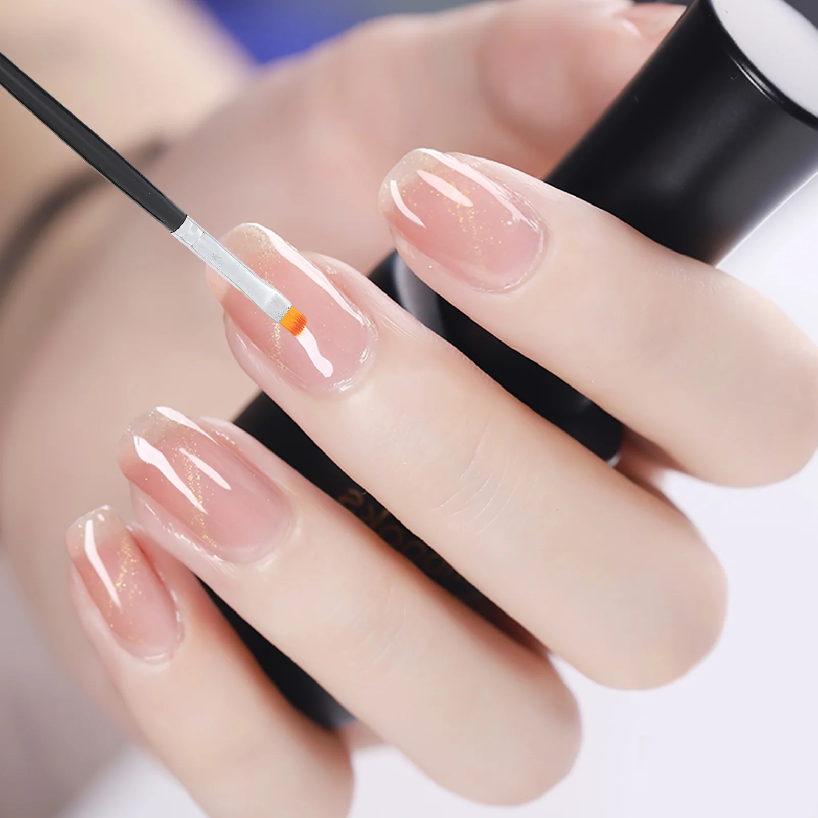 Zestaw 8 pędzli do zdobienia paznokci z ergonomicznym uchwytem do naturalnych i sztucznych paznokci, do malowania i precyzyjnych detali, zestaw pędzli do paznokci.