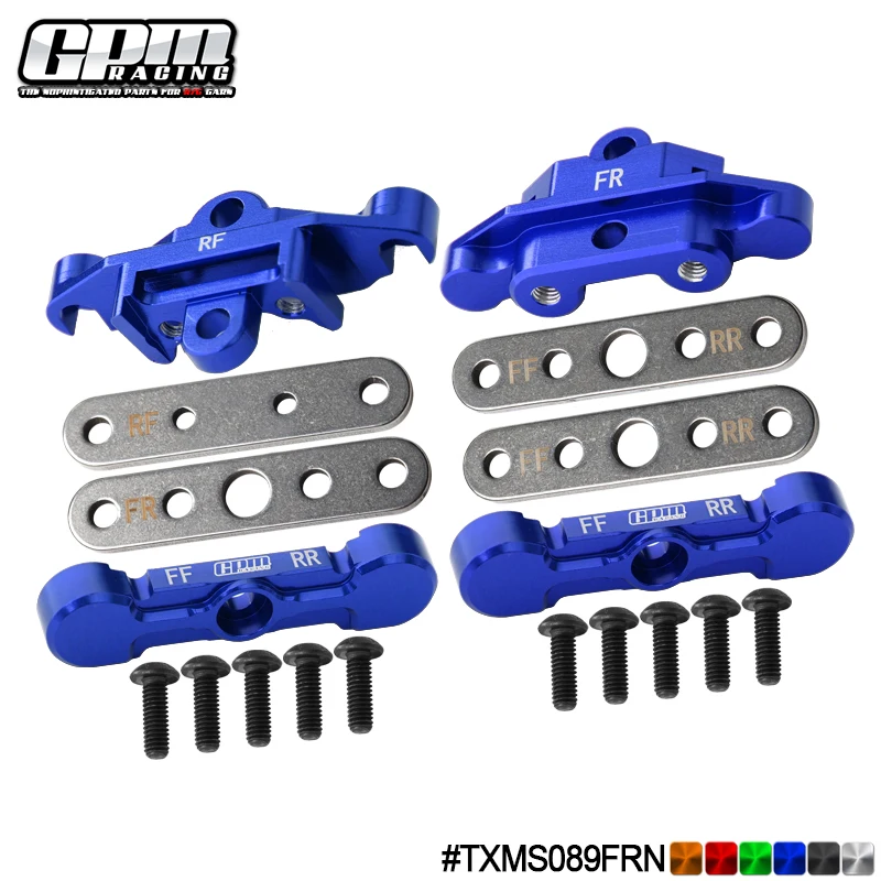 GPM 7075 Alloy Front & Rear Tie Bar Mounts & Suspension Pin Retainers For TRAXXAS 1/10 Maxx / Maxx Slash -102076-4