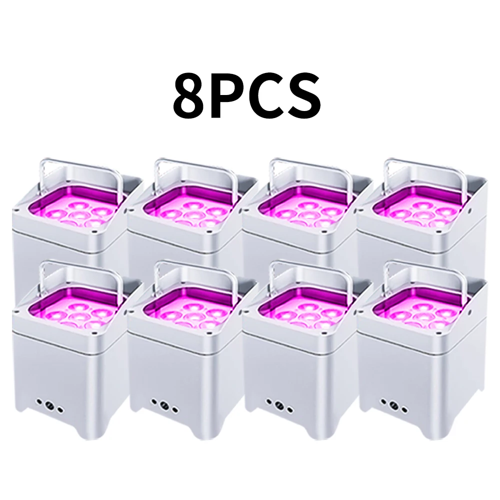 

8PCS Fast Shipping RGBWA+UV 6IN1 Battery Led Par Lights 6X18W Effect Light DMX Control Wireless APP for Wedding Party Lighting