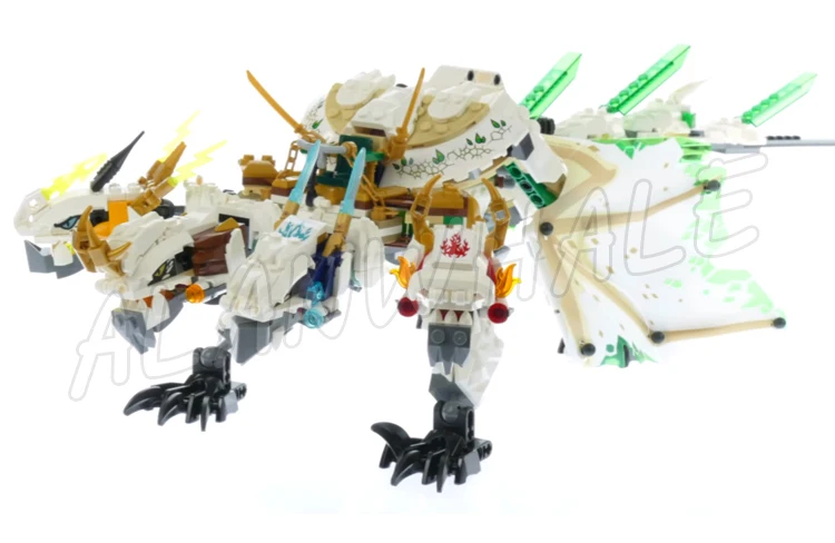 989 pièces Shinobi Legacy The Ultra Dragon 4 têtes, ailes dépliables, serpents serpentins, 11164, jouets de construction compatibles avec le modèle