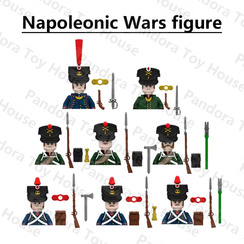 Moc Napoleonic Ww2 4PCS Military Weapon Building Blocks Russian France Gun Army Cannon Soldier Medieval Sword Accessories Gift