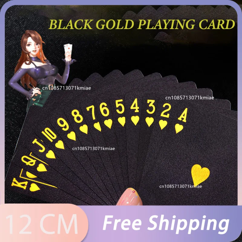 Carta da gioco in oro nero ispessimento tuta da Poker lavabile impermeabile Magic Prop Home Party scacchi e gioco di carte regalo giocattolo da