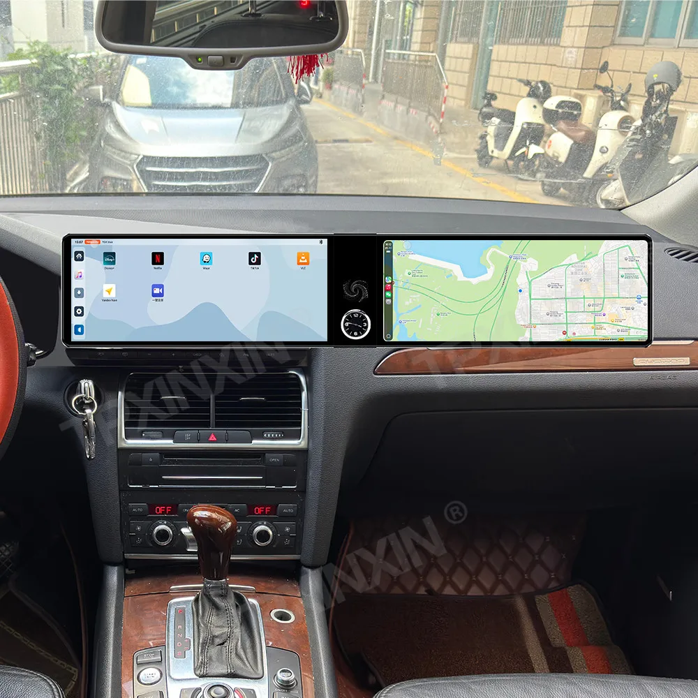 

Android Auto Car Radio For Audi Q7 2005-2015 Dual Screen CarPlay GPS Navigation 24.6 Inch Stereo Multimedia Player Co-pilot DSP