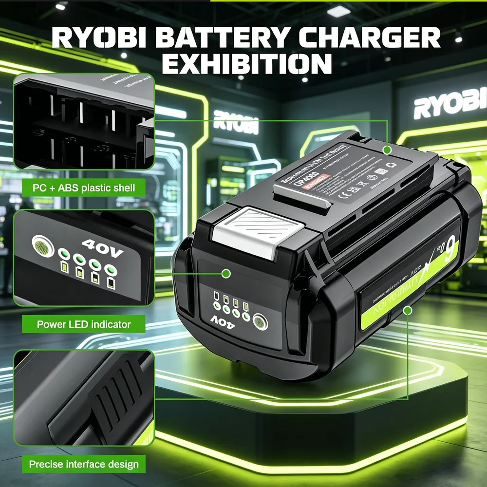 

Ryobi OP4050 40V 6000mAh Li-ion Replacement Battery - High-Quality Rechargeable for OP4030/OP4060A/OP40201/OP40301 Tools