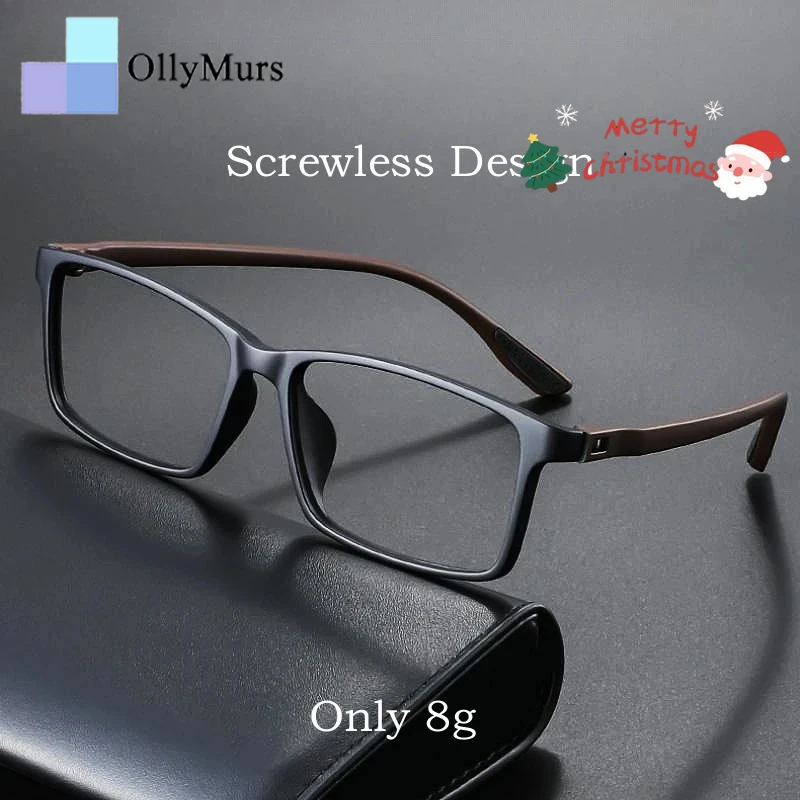 

OLLYMURS Сверхлегкие Tr90 гибкие безвинтовые дизайнерские очки по рецепту женские ретро квадратные оптические очки в оправе мужские очки