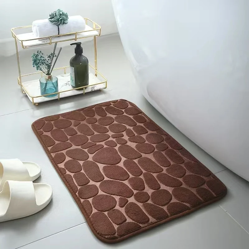 Mat Non Slip Carpets Cobblestone Embossed Bathroom Bath In Wash Basin Bathtub Side Floor Rug Shower Room Doormat Memory Foam